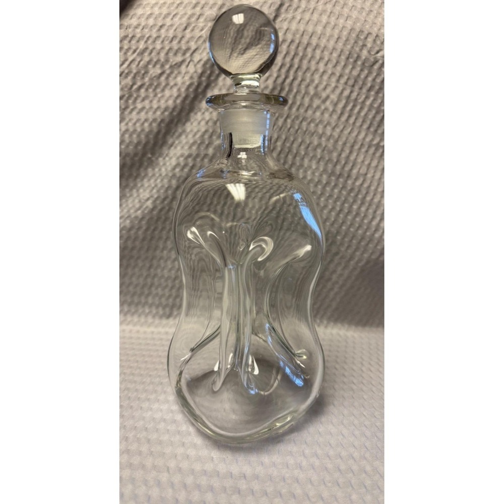 1960s HOLMEGAARD Glass Kluk Kluk Decanter by Jacob E. Bang Made in Denmark